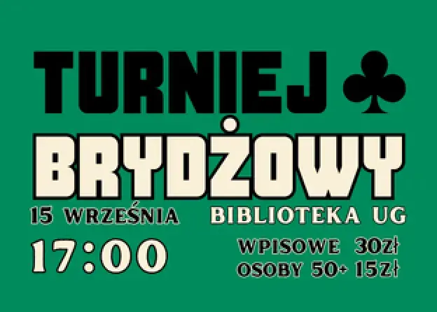 Turniej brydżowy (15.09.2026) o Wakacyjny Puchar…