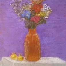 Anna RACHOCKA - Martwa natura kwiatowa (pastel)