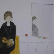 Armatyńska Krystyna<br /><em>Matrwa Natura z Postacią</em><br />(rysunek piórkiem, akwarela)