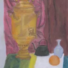 Pepłowska Danuta<br /><em>Martwa Natura z Samowarem</em><br />(pastel)