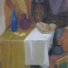 Sowińska-Zając Lena<br /><em>Martwa Natura z Maską</em><br />(pastel)