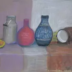 Sowińska-Zając Lena<br /><em>Martwa Natura z Maską</em><br />(pastel)