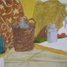 Stachowska Janina<br /><em>Martwa Natura</em><br />(rysunek piórkiem, akwarela)