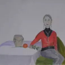 Bako Wanda<br /><em>Martwa Natura z Postacią</em><br />(pastel)