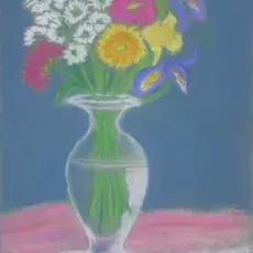 Głąbińska Zofia<br /><em>Martwa Natura Kwiatowa</em><br />(pastel)