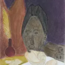 Gwizdała Irena<br /><em>Martwa Natura z Maską</em><br />(pastel)
