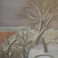 Potocka Emma<br /><em>Pejzaż zimowy</em><br />(pastel)