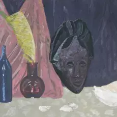 Jeryś Waldemar<br /><em>Martwa Natura z Maską</em><br />(tempera)