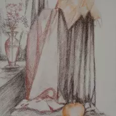 Korycka Marlena<br /><em>Martwa Natura</em><br />(rysunek kredkami, sangwina)