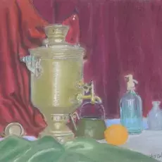 Nowosz-Arkuszewska Irena<br /><em>Martwa Natura z Samowarem</em><br />(pastel)
