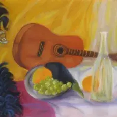 Pyzik Urszula<br /><em>Martwa Natura z Gitarą</em><br />(pastel)
