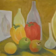 Pyzik Urszula<br /><em>Martwa Natura z Owocami</em><br />(pastel)