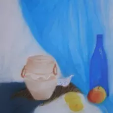 Pyzik Urszula<br /><em>Martwa Natura w Błękitach</em><br />(pastel)