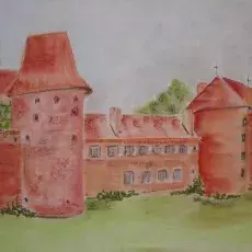 Alicja KUSIŃSKA - Fragment murów okalających wzgórze (pastel)