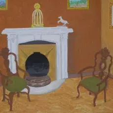 Waldemar Jeryś - Wnętrze muzeum (tempera)