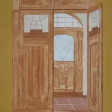 Waldemar Jeryś - Wnętrze muzeum (tempera)
