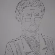 Kasprzak Krystyna - Portret ( rysunek weglem )