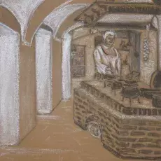 Rachocka Anna - Dom Uphagena ( rysunek węglem )