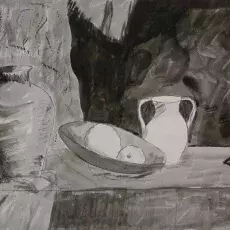 Mielcarzewicz Elżbieta - Martwa natura (piórko i tusz)