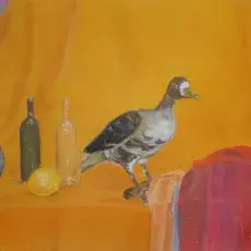 Krzyżanowska Barbara - Martwa natura z gęsią (pastel)