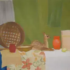 Krzyżanowska Barbara - Martwa natura z sarenką (pastel)