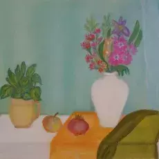 Gawieńczyk Ludmiła - Martwa natura kwiatowa (pastel)