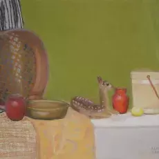 Jankowiak Alicja - Martwa natura z sarenką (pastel)