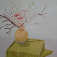 Kasprzak Krystyna - Martwa natura kwiatowa (pastel)