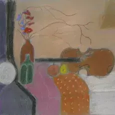 Kraszewska Jadwiga - Martwa natura kwiatowa (pastel)