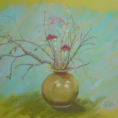 Langa Ignacy - Martwa natura kwiatowa (pastel)