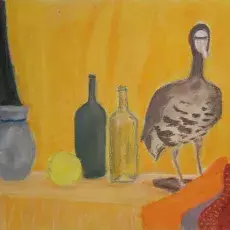 Średzińska Olcha - Martwa natura z gęsią (pastel)