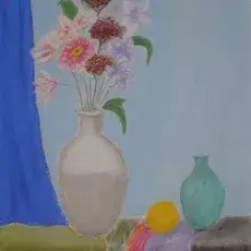 Świda Janina - Martwa natura kwiatowa (pastel)