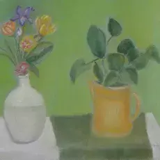 Świda Janina - Martwa natura kwiatowa (pastel)